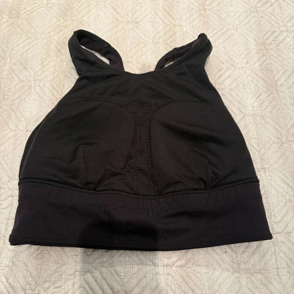 Black High Neck Bra Medium Support, B-D Cups, Lululemon, Size 6 - Picture 4 of 4